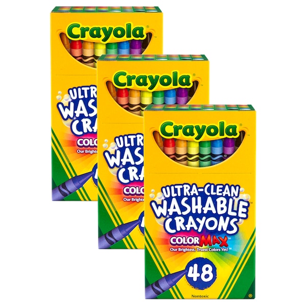 Crayola Ultra-Clean Washable Crayons - Regular Size, 48 Count, PK3 526948 - main